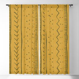 Moroccan Stripe in Mustard Yellow Blackout Curtain