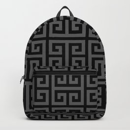 Greek Key (Black & Grey Pattern) Backpack