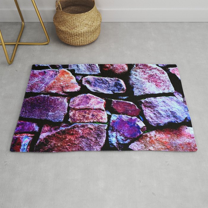 Bluish & Reddish Boulders Rug by Moonshine Paradise Society6