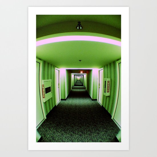 Green corridor Art Print
