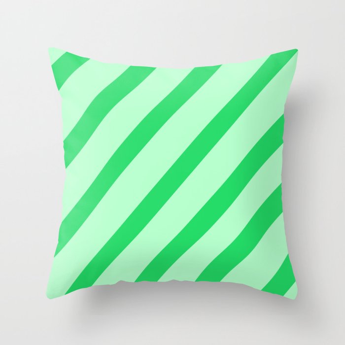 Leaf Stripes Throw Pillow