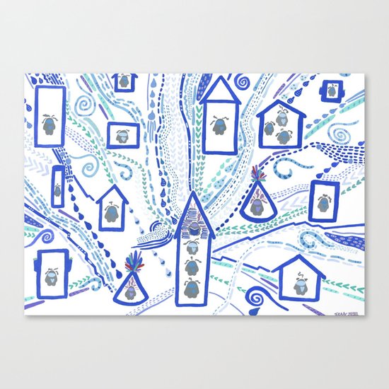Rainy Day, Village Canvas Print