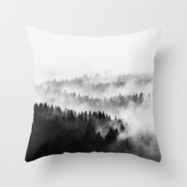 The Waves // Silent Hedges Fog Forest Home Throw Pillow