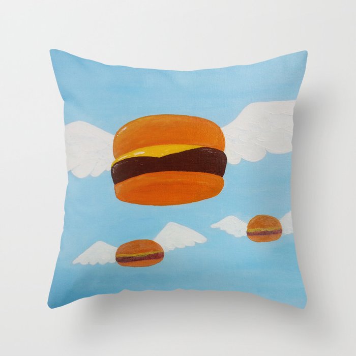 Bob's Flying Burgers Throw Pillow