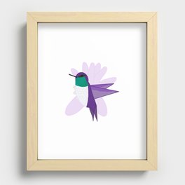 Purple Hummingbird Shimmer Cheeks Recessed Framed Print