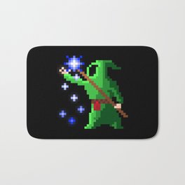 wizard green Bath Mat | Magician, Oldschool, Pixel, Performmagic, Retro, Sprite, Pixelart, 80S, Graphicdesign, Sorcery 