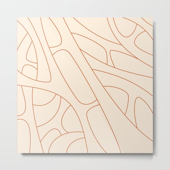 Abstract Lines 3 orange  Metal Print