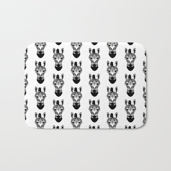 Black and White Zebra Pattern Bath Mat