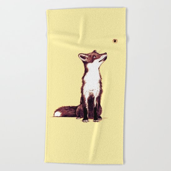 Brown Fox Looks at Thing Beach Towel