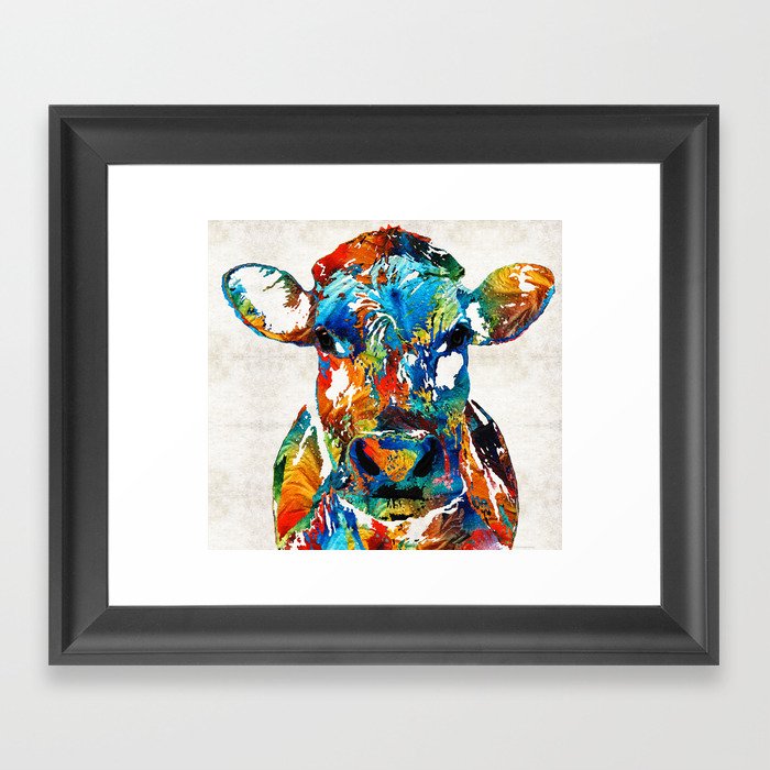 Colorful Cow Art - Mootown - By Sharon Cummings Framed Art Print