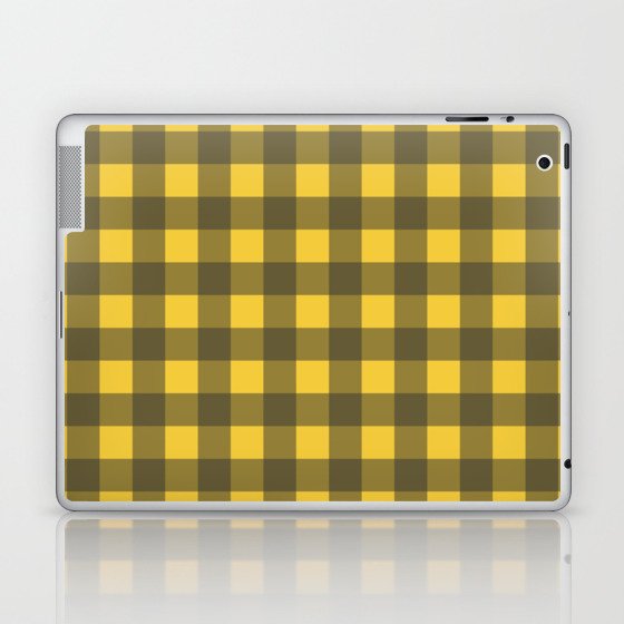 Yellow Plaid Flannel Lumberjack Gingham Laptop & iPad Skin