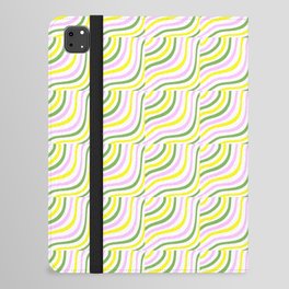 Modern Pastel Striped Shells Pattern iPad Folio Case