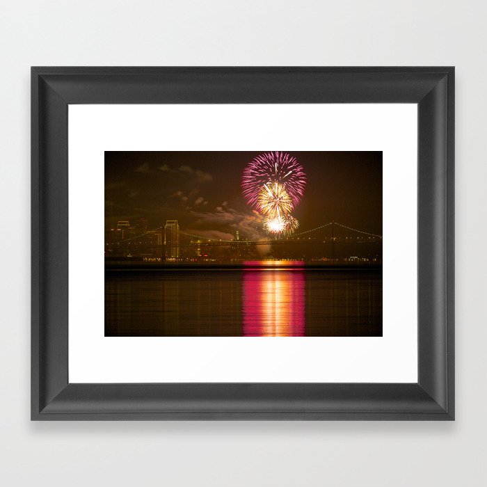 Fireworks over San Francisco Framed Art Print