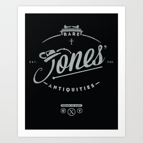 “Jones' Rare Antiquities” - silver version Art Print