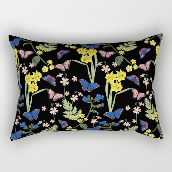 Botanical floral print Rectangular Pillow