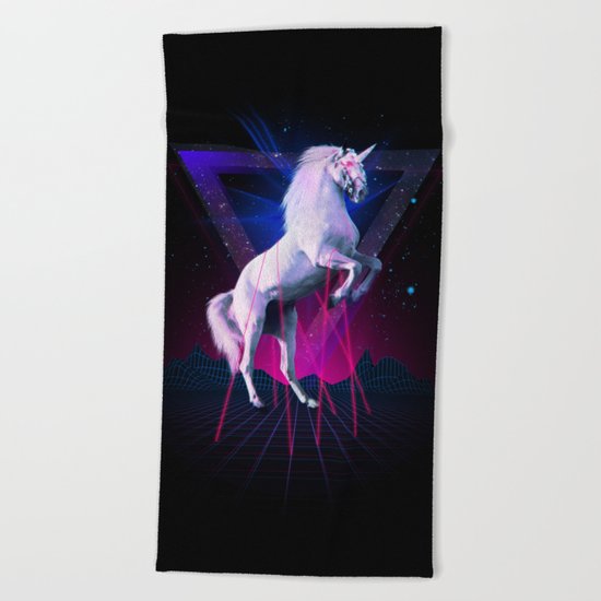 The last laser unicorn Beach Towel