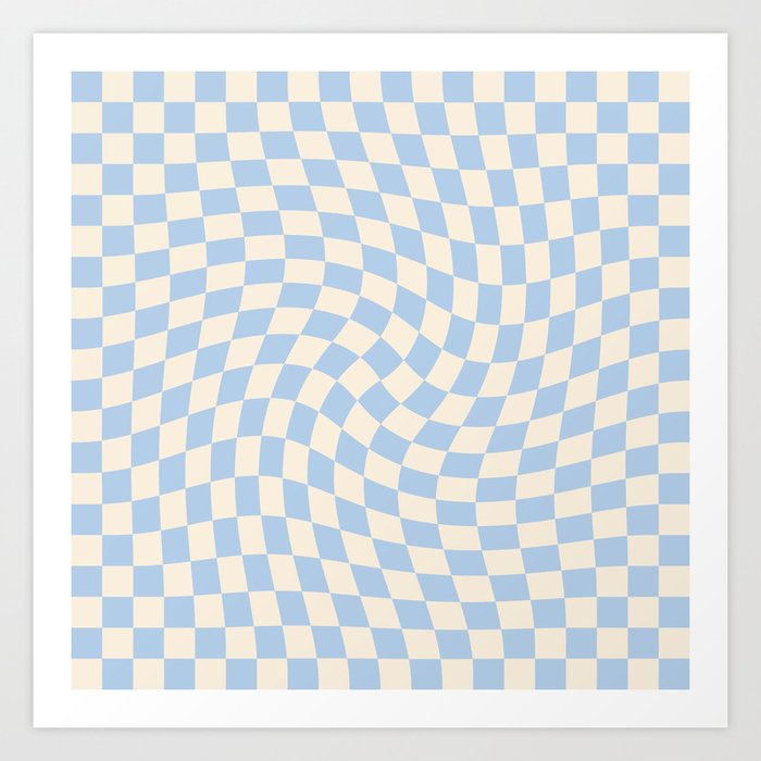 Check II - Baby Blue Twist — Checkerboard Print Art Print