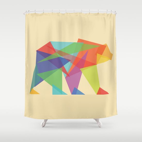 Fractal Geometric bear Shower Curtain