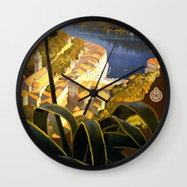La Riviera italienne, Portofino près de S.Margherita et Rapallo Wall Clock | Illustration, Graphic Design, Pop Art, Vintage 