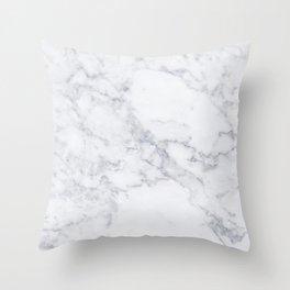 white marble Throw Pillow