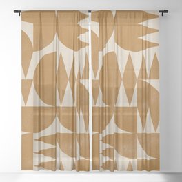 Woodblock Pattern Sheer Curtain