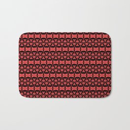 Dividers 02 in Red over Black Bath Mat