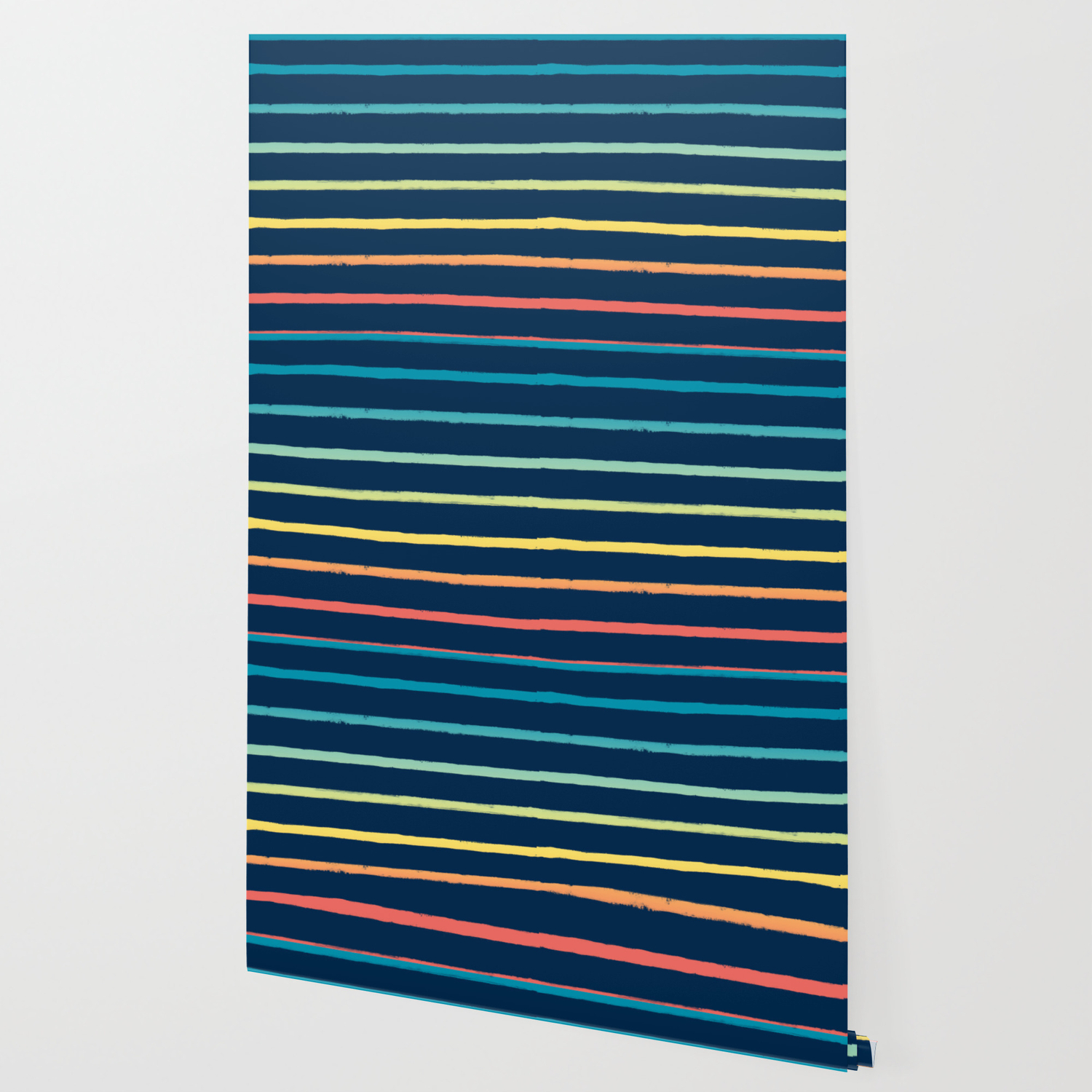 Blue Festival Rainbow Stripe Wallpaper By Sharonmau Society6