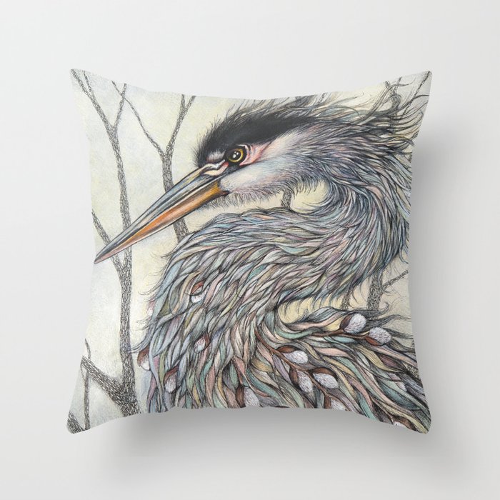 Blue heron throw pillows top