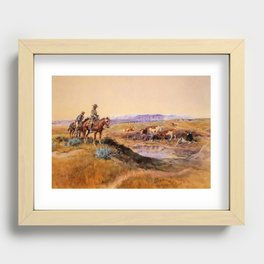 “Worked Over” Western Art by Charles M Russell Recessed Framed Print