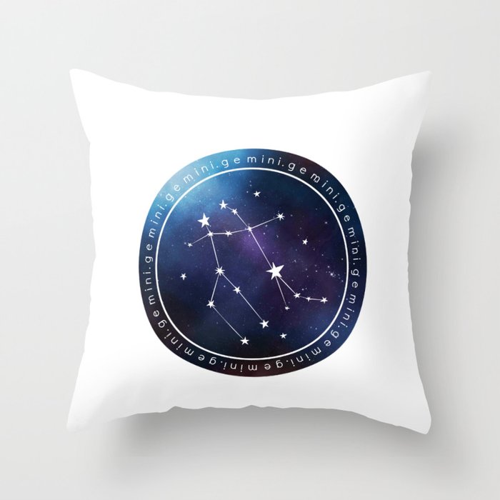 Gemini Zodiac | Nebula Circles Throw Pillow