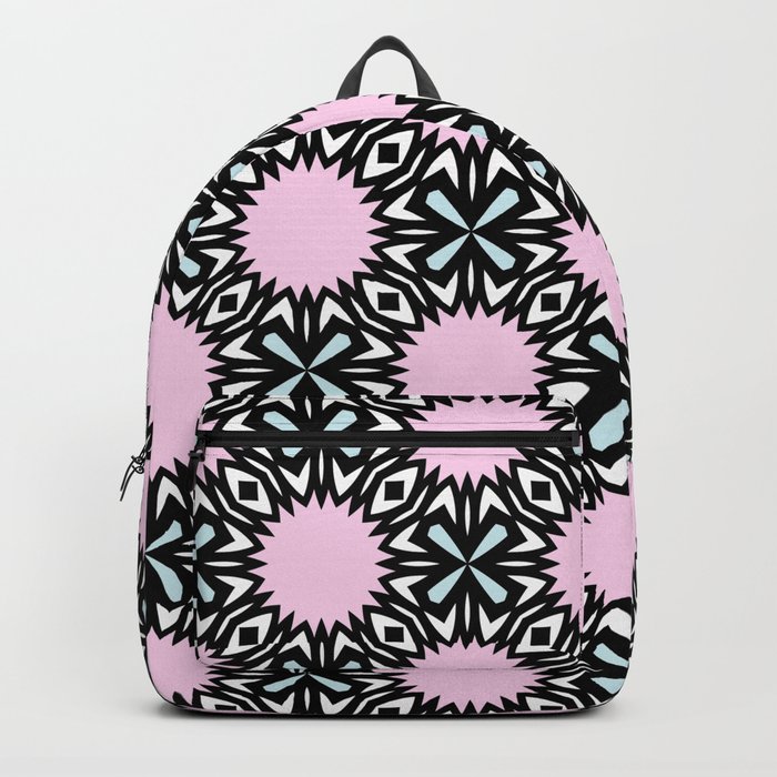 Geometric Pattern - Pink & Light Blue Backpack