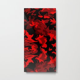 Red Hot Camo Metal Print | Illustration, Military, Camouflage, Digital, Redandblack, Red And Black, Graphicdesign, Abstract, Star Shaped Sticker, Graphic Design 