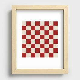 Red Checkers Recessed Framed Print