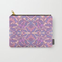 Purple Vines and Flowers Pattern Carry-All Pouch