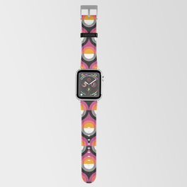 Retro Geometric Teardrop Pattern - Optimism and Pessimism - Sunset Colors Apple Watch Band