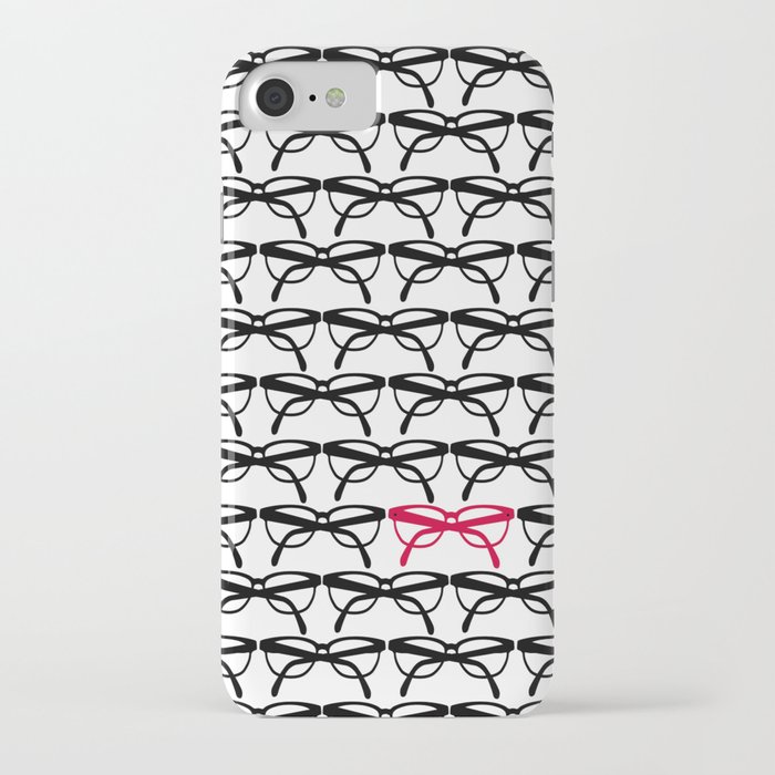 optometrist eye glasses black pattern print iphone case