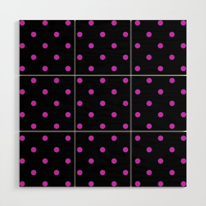 Steel Pink - polka 7 Wood Wall Art