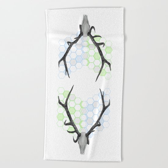 Stag Skull Beach Towel