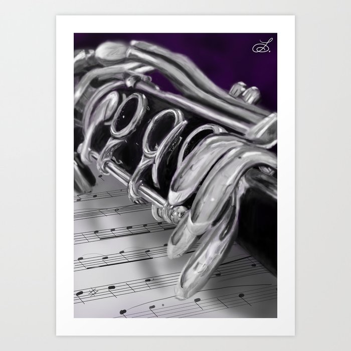 Close-Up Clarinet Art Print Art Print