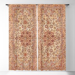 Persia Isfahan 19th Century Authentic Colorful Muted Cream Blush Tan Vintage Patterns Blackout Curtain | Boho Bohemian Colour, The Abstract Nature, Chic And Modern Surf, For Her Style Gifts, Middle In Ages Vibes, Aesthetic Of Country, Antique Tribal Motif, Chevron Zig Zag Vibe, Trippy Indian India, Minimalist Artwork 
