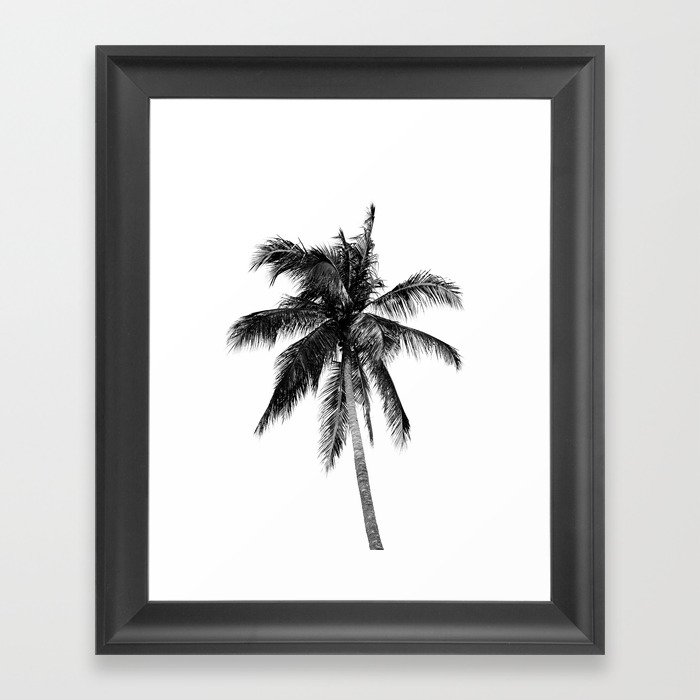 Palm Tree | Black and White Framed Art Print