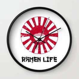 Ramen Life Japanese Noodles Lover Vintage Retro Style Japan Flag Wall Clock