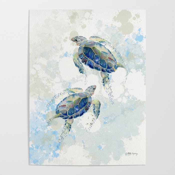 Swimming Together 2 - Sea Turtle  Poster