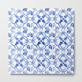 Blue Portuguese tiles II Metal Print | Ladrilho, Geometric, Portuguese, Tiles, Classicblue, Mothersday, Tile, Mosaic, Pattern, Boho 
