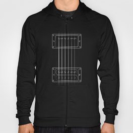 These Go To Eleven, Line Drawing - Vintage Guitar design Hoody