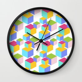 Colorful Toy Blocks Art Pattern Wall Clock