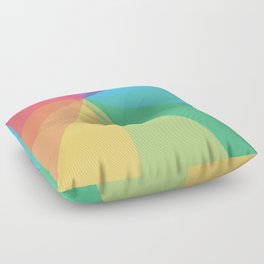 Minimal Simple Colourful Rainbow Circle Design Floor Pillow