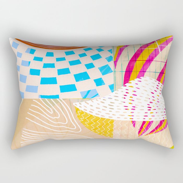 circus, abstract collage Rectangular Pillow