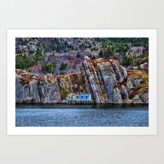 Old Fisherman House on water in Newfoundland, canada Art Print