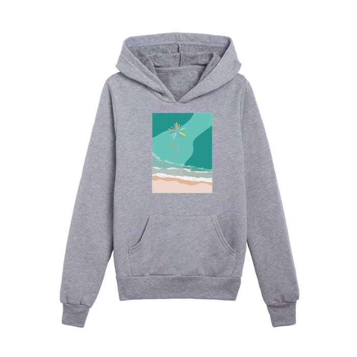 Aerial Surfboards at the Beach Kids Pullover Hoodie